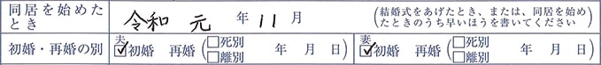 同居を始めたとき、初婚・再婚の別